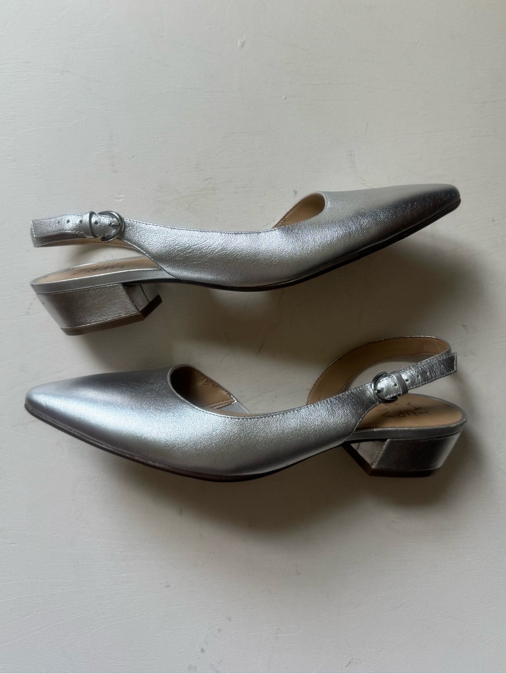 Nauralizer Banks Silver Leather Slingbacks - Picture 5 of 16